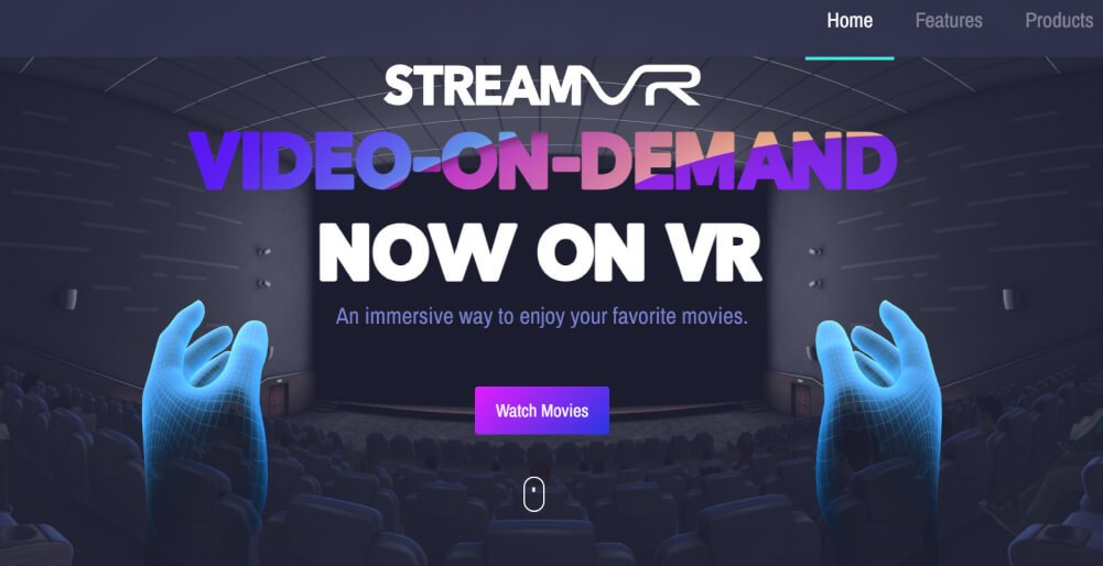Image of Stream VR Landing Page