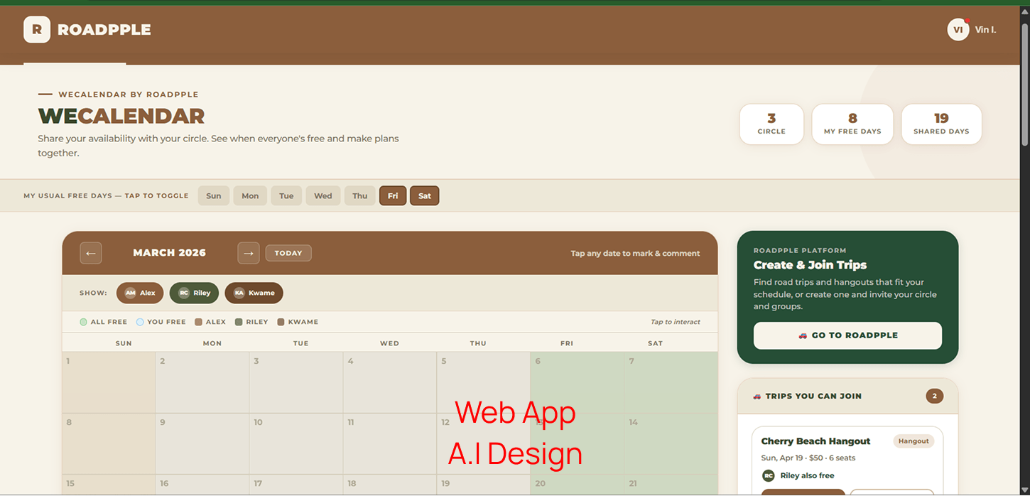WeCalendar web and mobile app cover screen